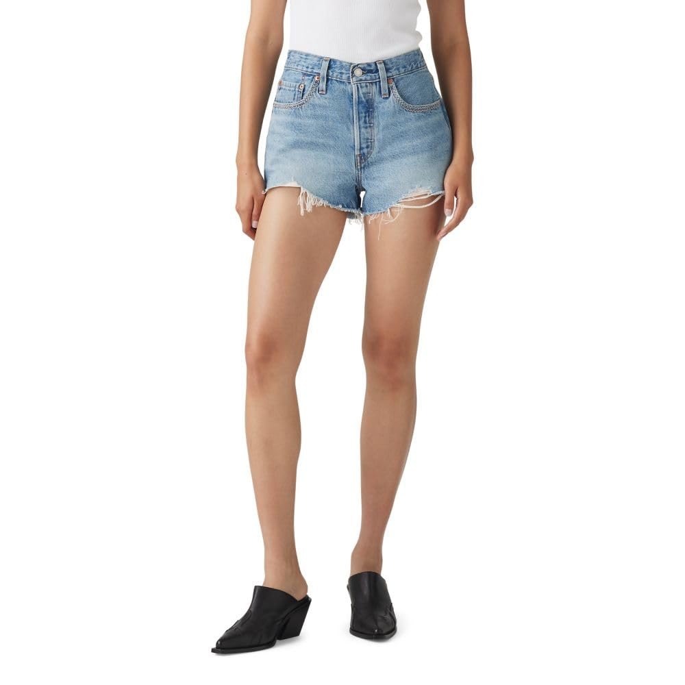 Levis 501 Original Shorts Women 25 Switch Stitch Light Wash High Rise New NWT